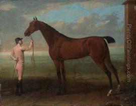 CoquetteCoquette A Bay Mare Held By A Groom by John Wootton
